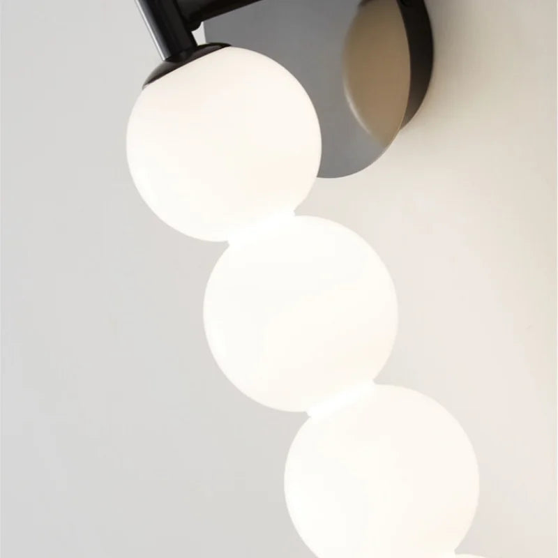 Nordic Modern Glass Bed Head Wall Lamp Minimalist Sconce for Bedroom Corridor Living Room Background Wall Decor