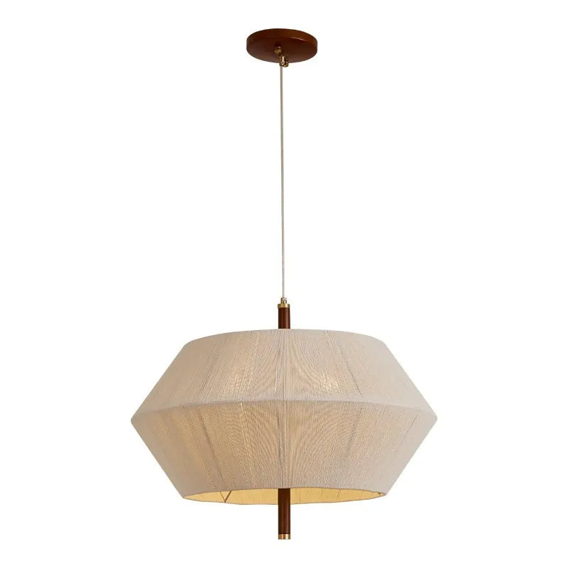 Japanese Weaving Fabric Retro Decorative Chandelier Wabi Sabi Hemp Rope Hanging LED Lighting Living Dining Room Fixture Lustre
