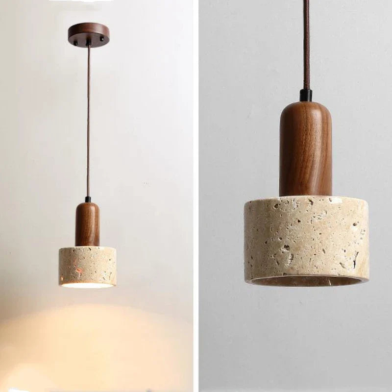 Wabi Sabi Yellow Stone LED Pendant lamp dining Table Bedroom Kitchen Island chandelier Restaurant home Decoration light fixtures