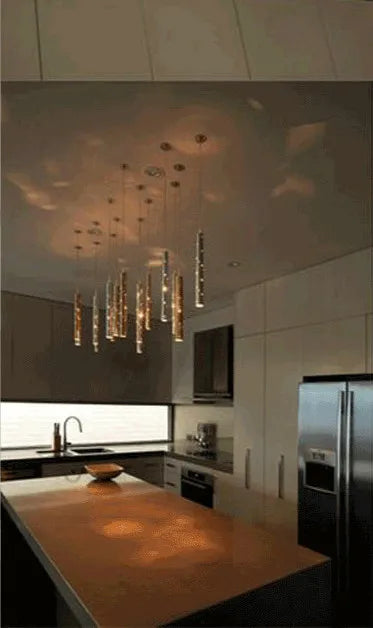 Modern Gold/Silver Cylindrical Lampshade LED Ceiling Chandelier Lighting,Living Dining Room Restaurant Combinable Decoration