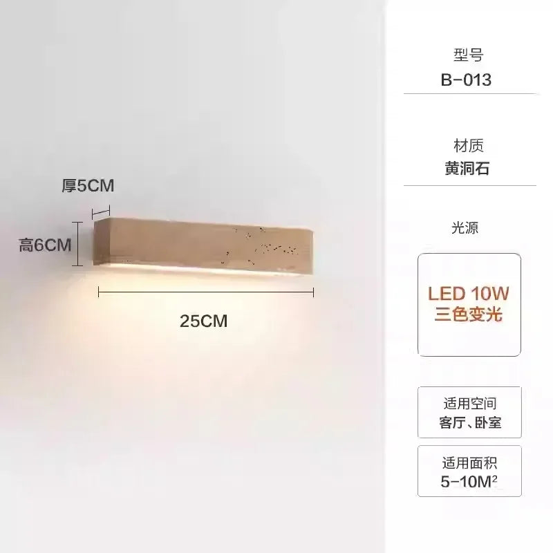 Modern Natural Stone Wall Light LED – Minimalist Wall Lamp for Bedroom & Living Room