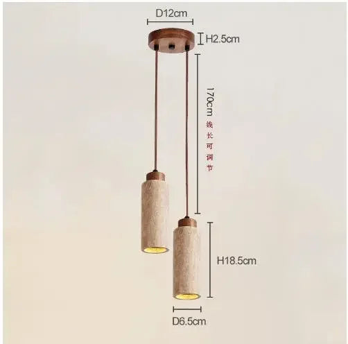 Wabi-Sabi Travertine Pendant Light – Japanese Marble Hanging Lamp