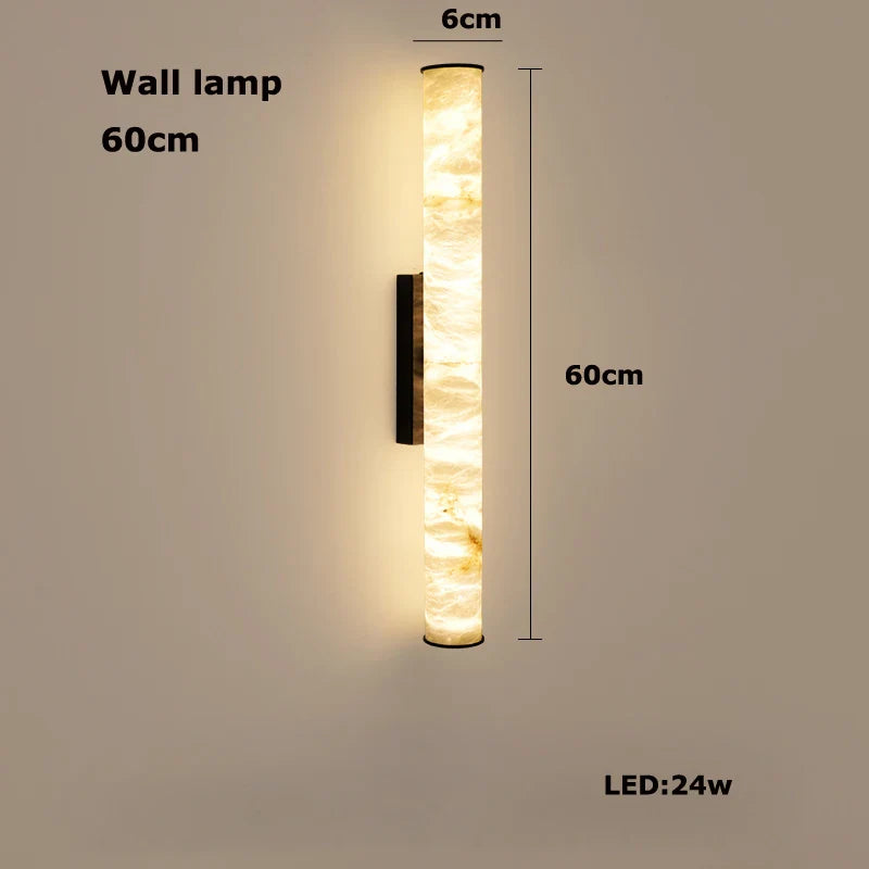 Modern Marble Tube Pendant Light – Minimalist LED Hanging Lamp for Dining Room & Kitchen Island
