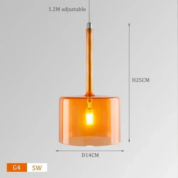 Italian Minimalist Designer Restaurant Chandelier Bar Glass Cup Hanging Light Bedroom Home Decoration LED Lighting Pendant Lamp