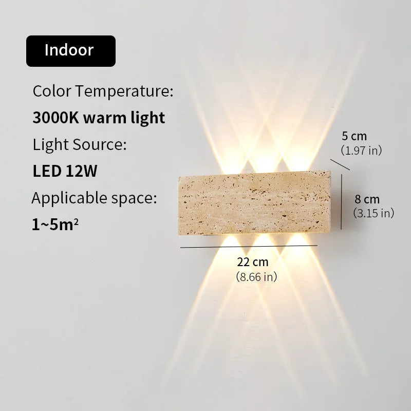 Wabi-Sabi Stone Wall Light – Waterproof IP65 LED Sconce for Indoor & Outdoor Use