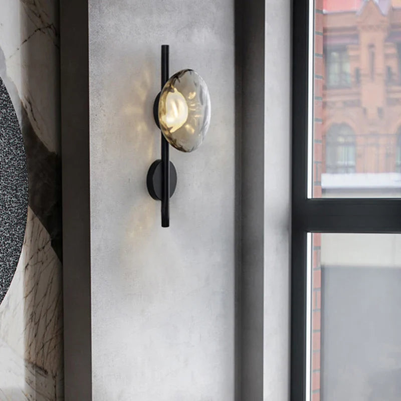 Modern Glass Disc Wall Light – Decorative LED Wall Sconce