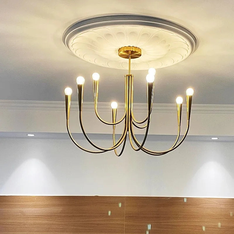 Modern French Classic Design Branch Chandeliers for Living Dining Room Bedroom Hanging Pendant Lamp Medieval Lighting Fixtures