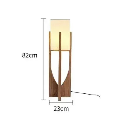 Japanese Style Wooden Floor Lamp – Minimalist Fabric Shade Light