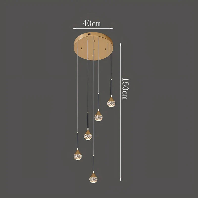 Nordic crystal lamps home decor Chandelier Glass ball living dining room Staircase Duplex indoor High-rise Ceiling Pendant light