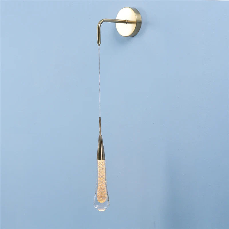 Nordic Luxury Wall Lamp Modern Living Room Wall Light Fixtures LED Droplet Shape Crystal Decorative Lighting Art Deco Flesh Lamp
