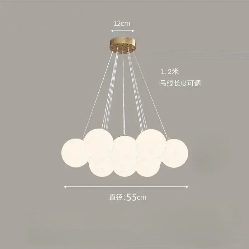 Luxury Glass Ball LED Chandelier – Modern Cloud Pendant Light