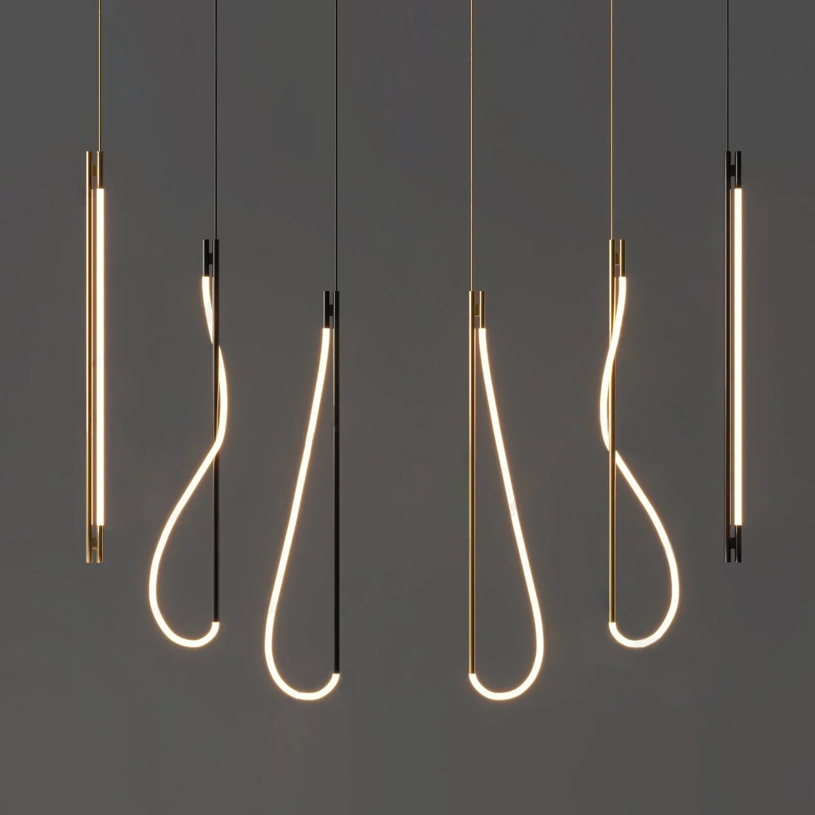 Modern Art Creative Ceiling Linear Long Strip LED Pendant Lamp,Lusters Bedroom Dining Room Indoor Home Decor Lighting Fixture