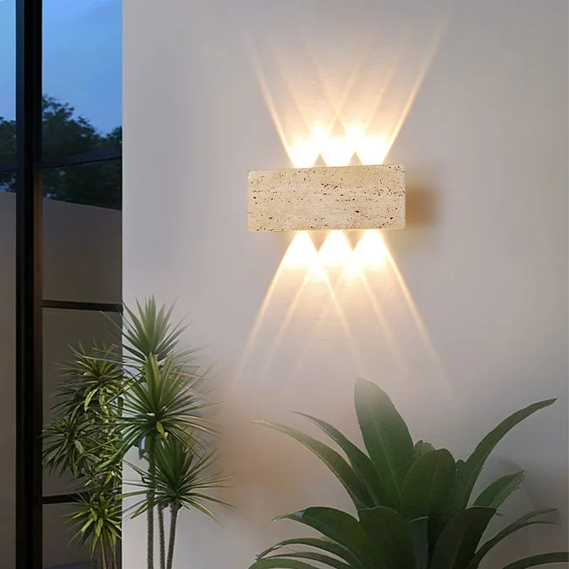 Wabi-Sabi Stone Wall Light – Waterproof IP65 LED Sconce for Indoor & Outdoor Use