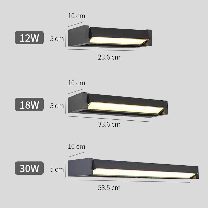 Outdoor Waterproof Wall Lamp Minimalist Style Patio Garden Wall Light Sign Plate Front Door Lights
