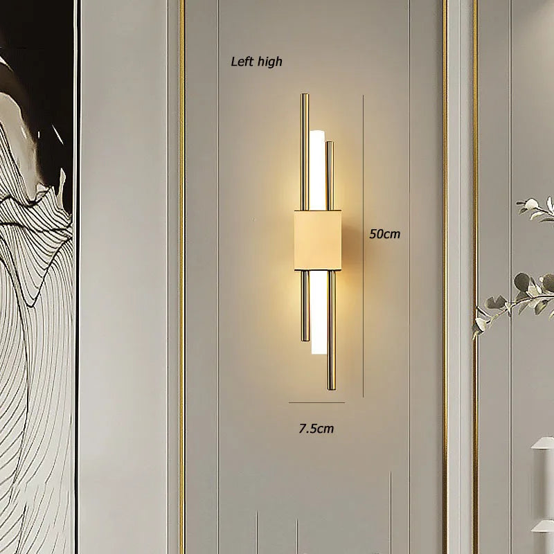 Nordic Gold/Black Bedhead Wall Light Luxury Bedroom Living Room Sofa Stairway Corridor Lighting Fixtures LED 85-240V