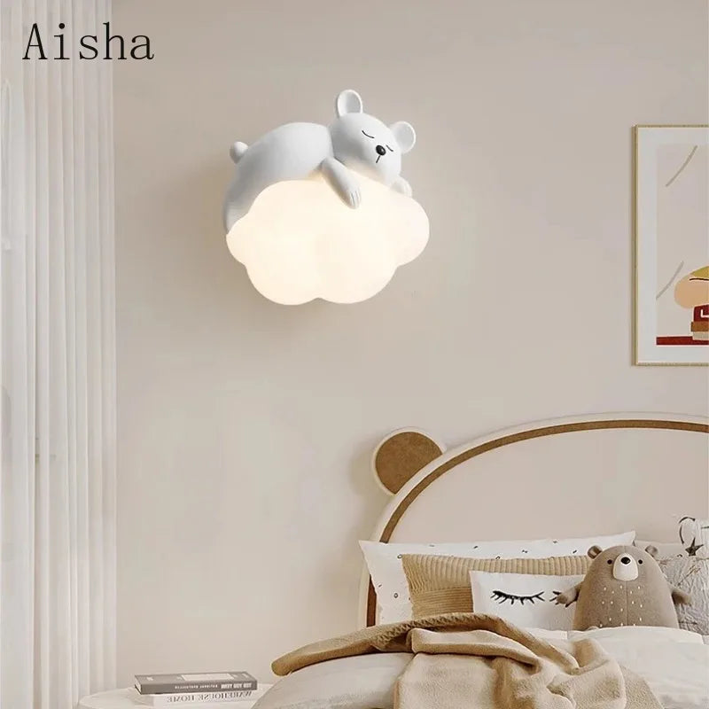 Cute Bunny Cloud Wall Lamp – Kids Bedroom Night Light