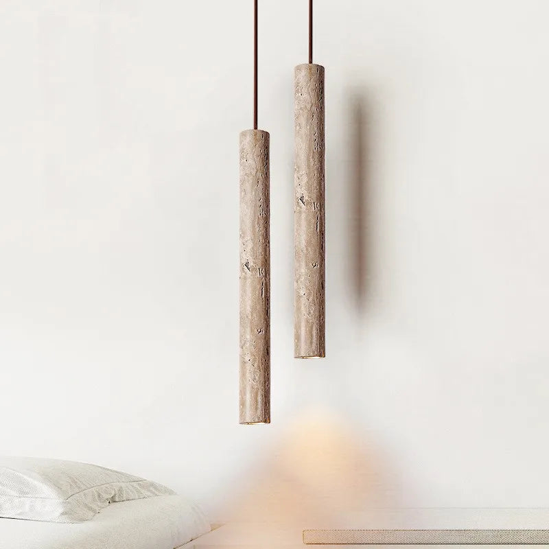 Yellow Cave stone lamp Japanese cream wabi-Sabi bedroom bedside chandelier Creative Homestay retro Nordic restaurant small chand