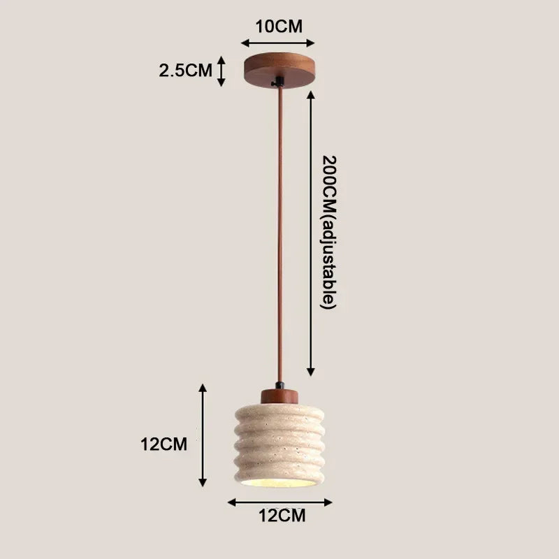 Nordic Stone & Wood Ceiling Light LED – Modern Minimalist Lamp for Bedroom, Dining & Foyer
