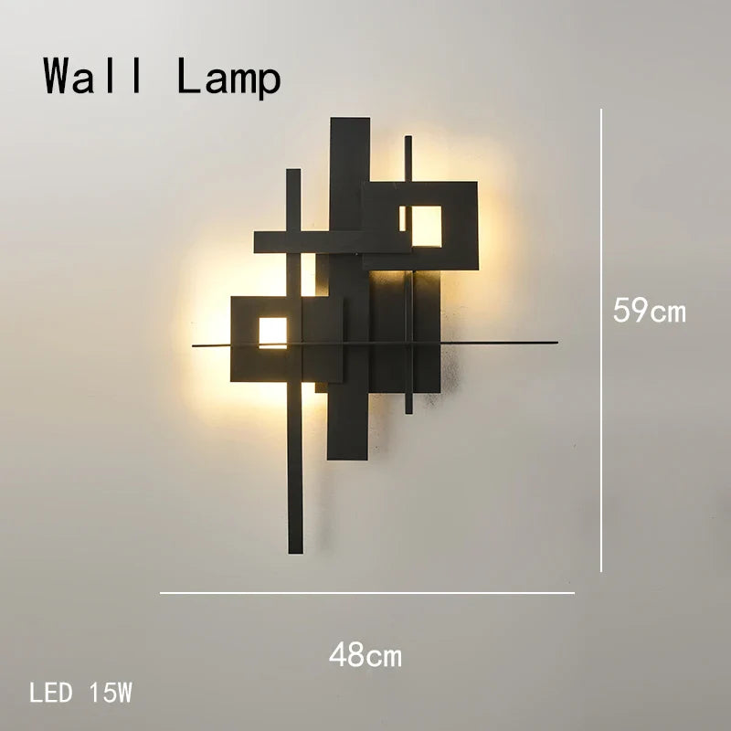 Modern Geometric Chandelier – Minimalist LED Pendant Light for Dining Room