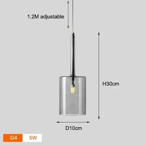 Italian Minimalist Designer Restaurant Chandelier Bar Glass Cup Hanging Light Bedroom Home Decoration LED Lighting Pendant Lamp