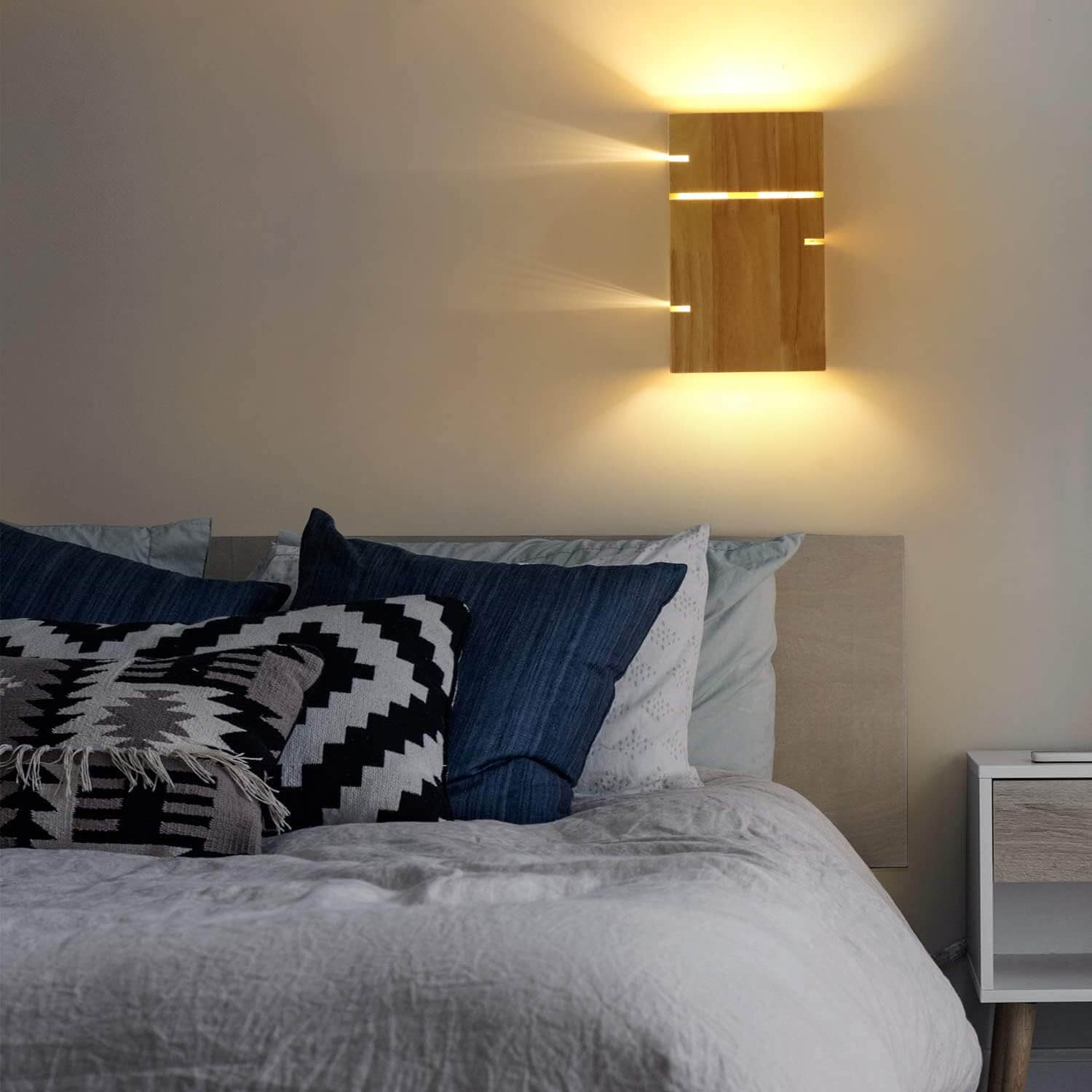 Modern Wooden Wall Lamp – Minimalist Up & Down Light Scandinavian Style