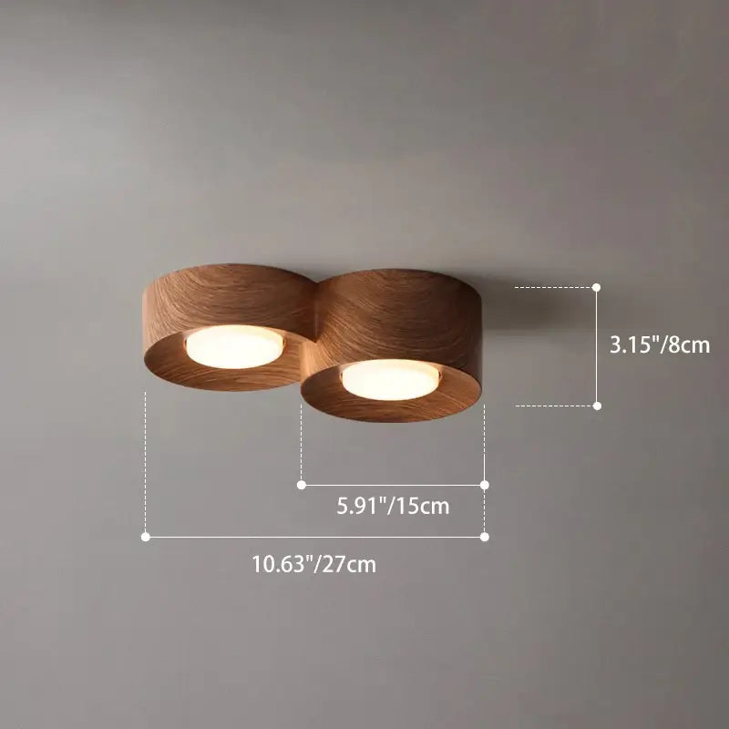 Modern Wooden Ceiling Light – Walnut Surface Mounted LED Light