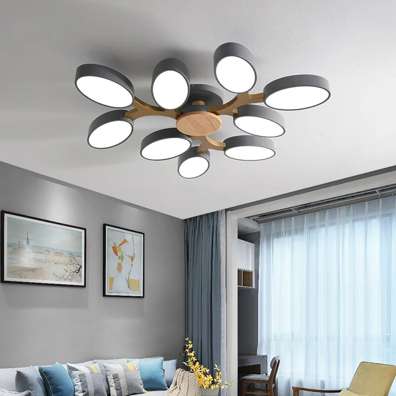 Wood chandelier Corridor Bedroom Kitchen Office Lamp leaf chandelier Lighting Living room suspension luminaire nordic style lamp