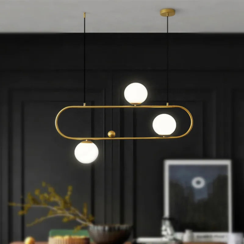 Nordic glass ball chandelier 3/4 lights Minimalist ring chandelier Kitchen Dining Table Hanging lamp deco hanging porch lights