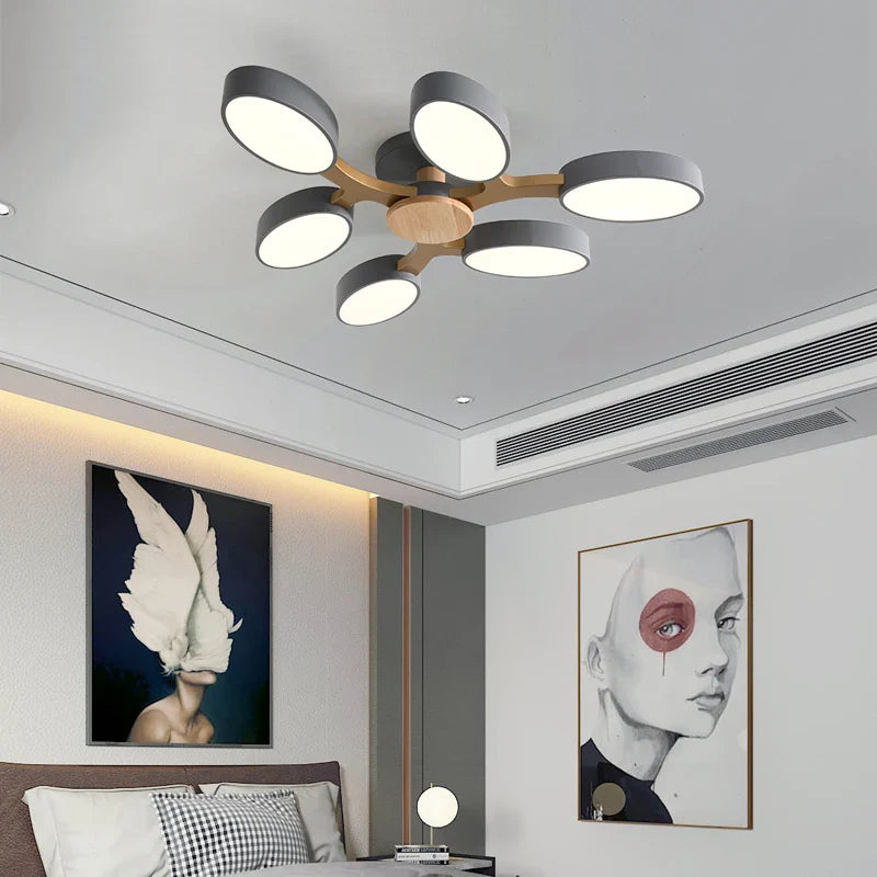 Wood chandelier Corridor Bedroom Kitchen Office Lamp leaf chandelier Lighting Living room suspension luminaire nordic style lamp