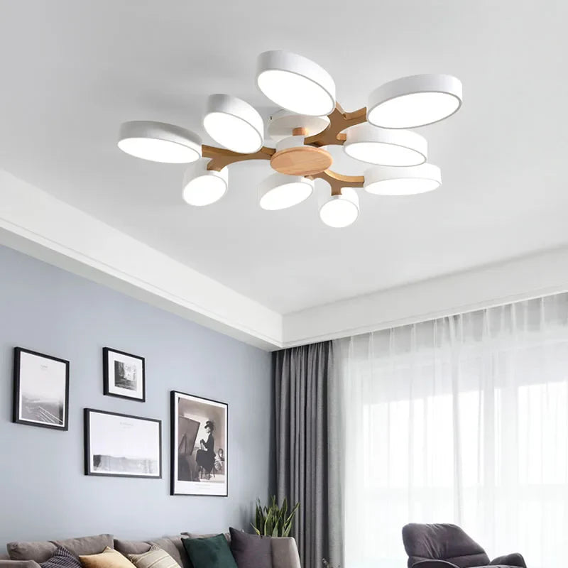 Wood chandelier Corridor Bedroom Kitchen Office Lamp leaf chandelier Lighting Living room suspension luminaire nordic style lamp