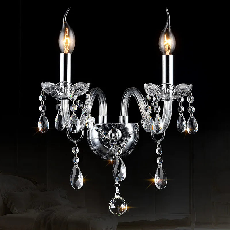 Modern k9 pendant crystal chandelier transparent crystal lustre E14 bulb home lighting Living Room Indoor light fittings ceiling