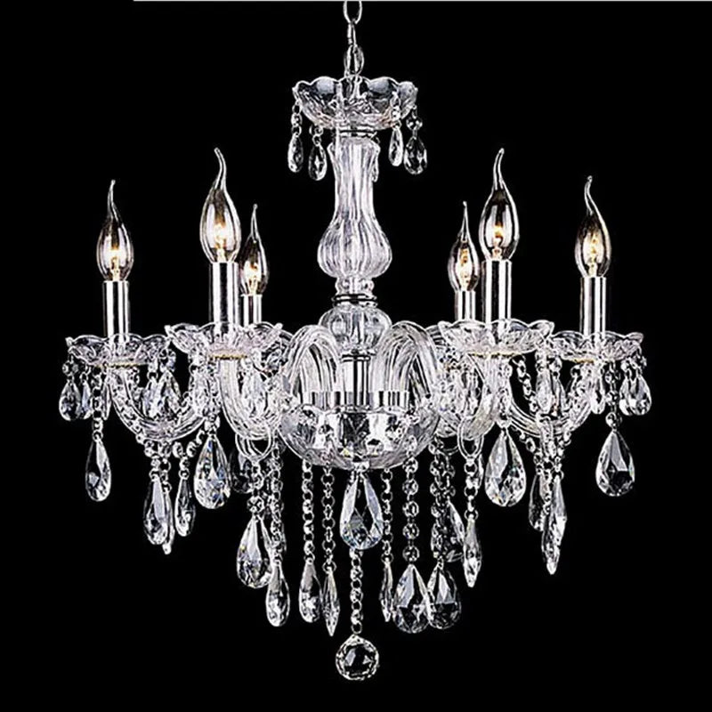 Modern k9 pendant crystal chandelier transparent crystal lustre E14 bulb home lighting Living Room Indoor light fittings ceiling