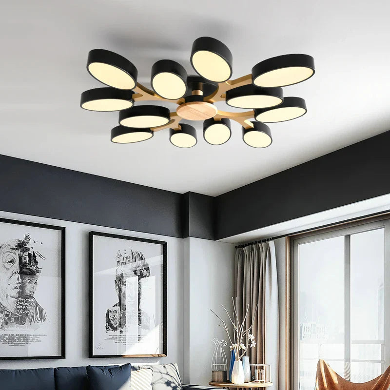 Wood chandelier Corridor Bedroom Kitchen Office Lamp leaf chandelier Lighting Living room suspension luminaire nordic style lamp