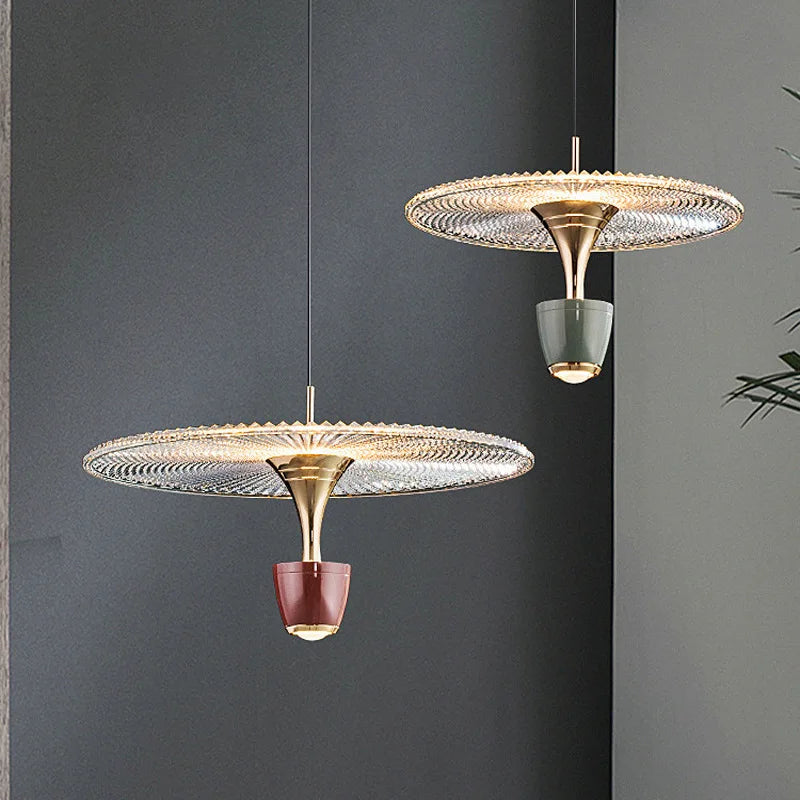 Luxury Crystal Disc Pendant Light – Modern Gold Ceiling Chandelier