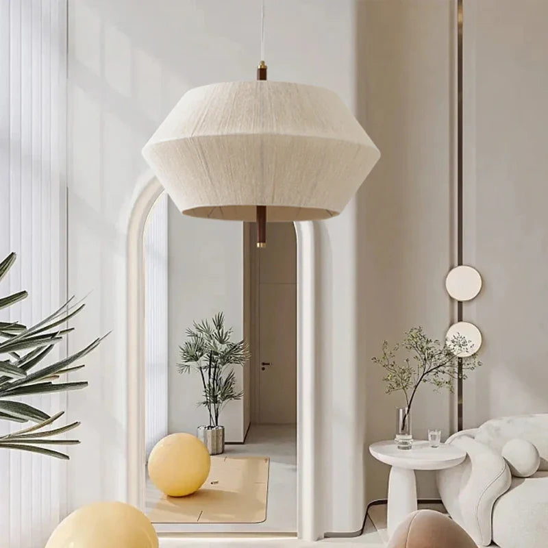 Modern Fabric Pendant Light – Minimalist Linen Ceiling Lamp