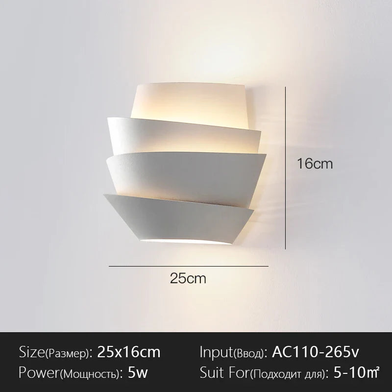 Nordic Minimalist Wall Lamp – Layered Pine-Cone Inspired Design
