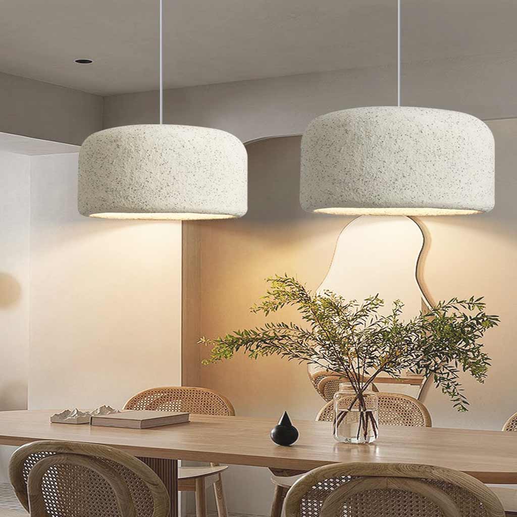 Wabi-Sabi Pendant Light with Textured Shade – Modern Ceiling Light