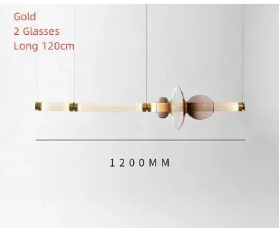Nordic Linear Glass Pendant Light – Modern Dining Table Chandelier