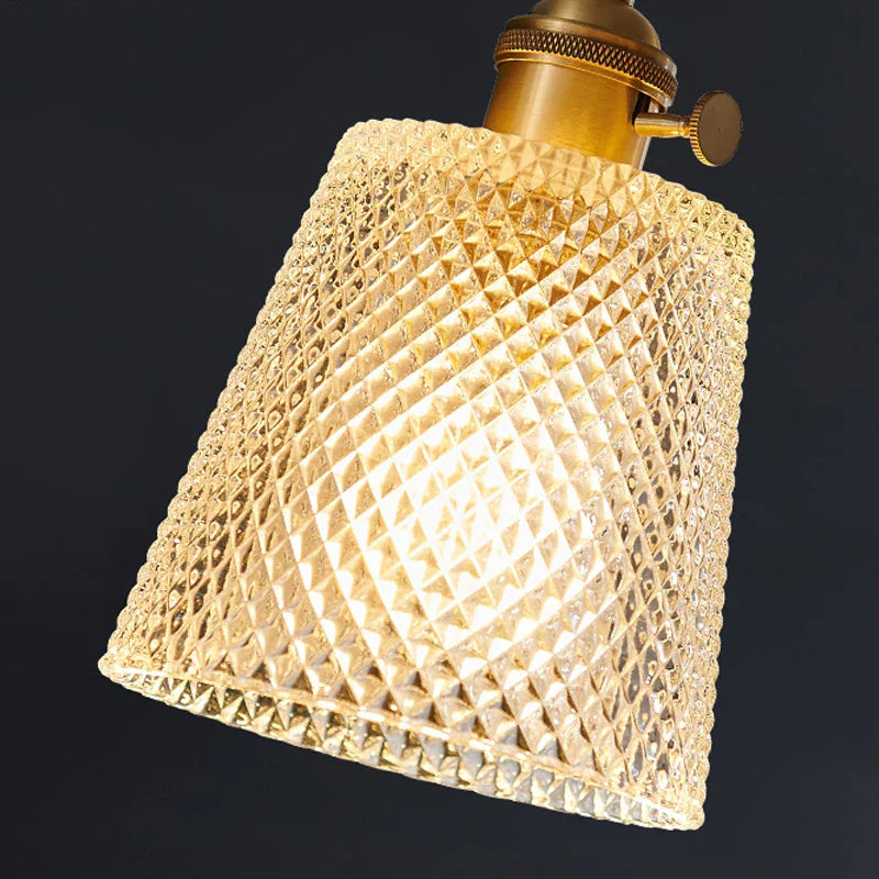 Vintage Noridc Argyle Glass Pendant Lamp Dining Room Kitchen Retro Pendant Lights Bedroom Decor Hanging Light With Switch