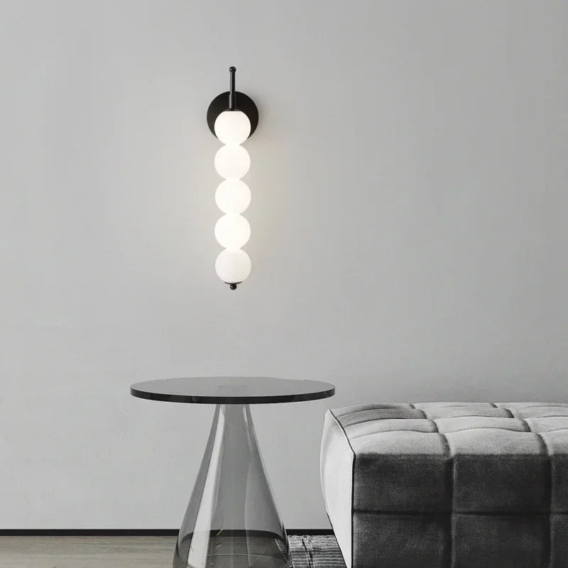 Nordic Modern Glass Bed Head Wall Lamp Minimalist Sconce for Bedroom Corridor Living Room Background Wall Decor