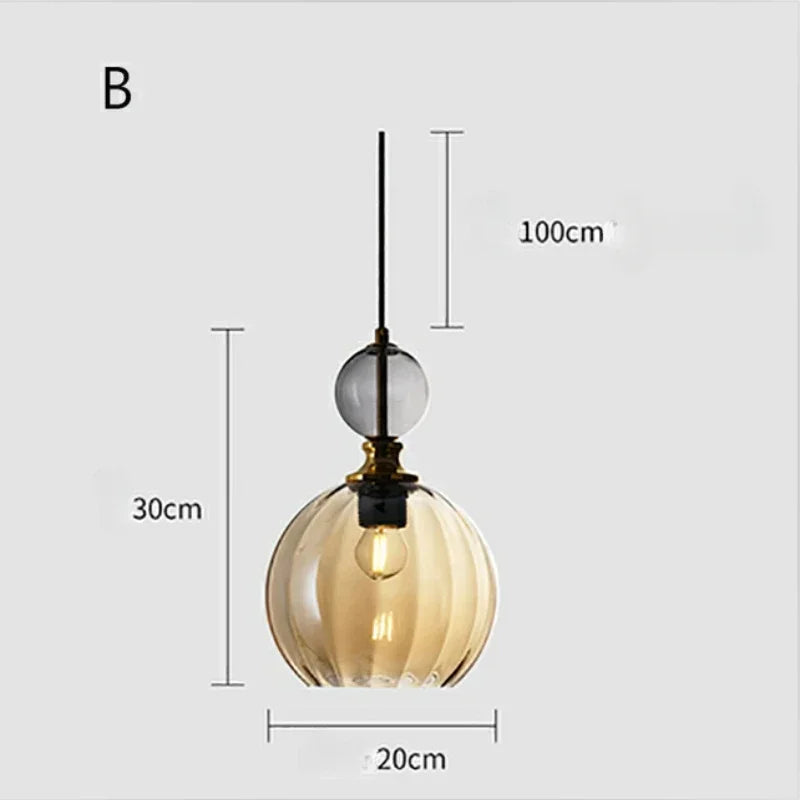 Danish Colorful Glass Pendant Light – Modern Decorative Hanging Lamp