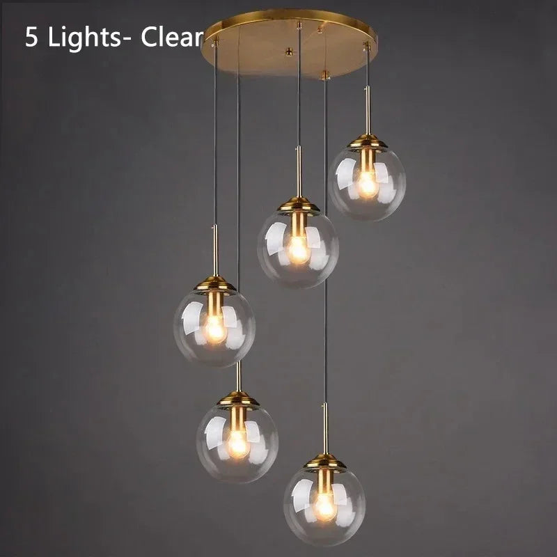 Modern 3-Light Glass Pendant Lamp – Adjustable Kitchen Island Hanging Light (E27)