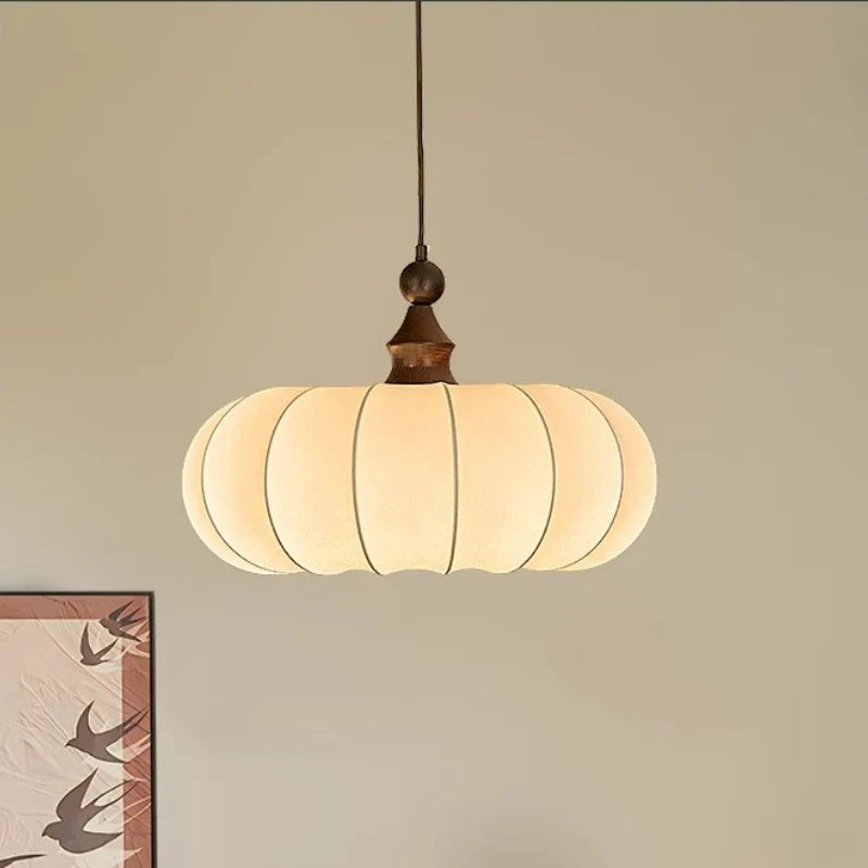 Japanese Style Fabric Pendant Light – Soft Lantern Ceiling Lamp