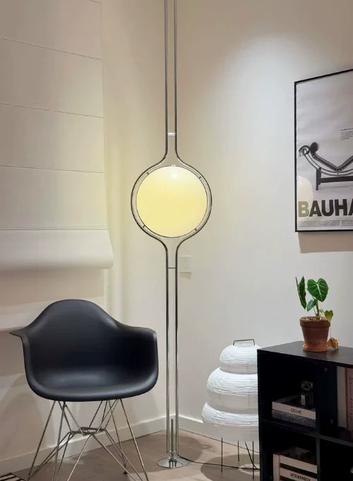 Modern White Yellow Acrylic Ball Shade Chrome Standing Floor Lamp,Hotel Living Room Bedroom Bedside Art Deco Table Lighting