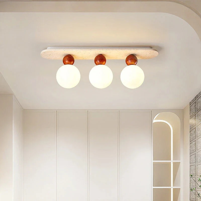 Wabi-sabi Wooden Fixture E27 Milky Glass Ball Art Hand-Knitted LED Pendant Lights Lamp for Restaurant Home Decoration Chandelier