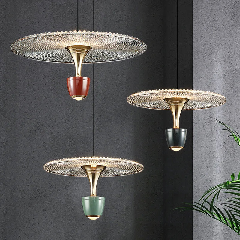 Luxury Crystal Disc Pendant Light – Modern Gold Ceiling Chandelier