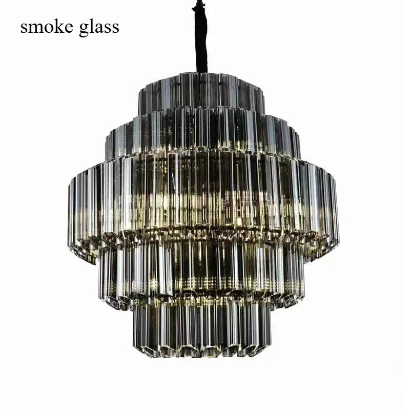 Modern Living Room Luxury Glass Crystal Pendant Lamp Bedroom Restaurant Hotel Villa Designer Hig-hend Chandelier Decor Lighting