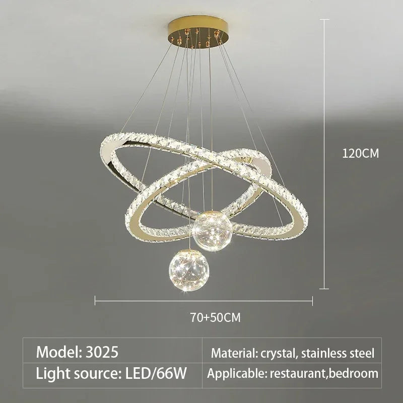 Designer Deluxe Remote Control Crystal LED Pendant Lamp Living  Restaurant Bedroom Kitchen Dimmable Chandelier Home Decor Light