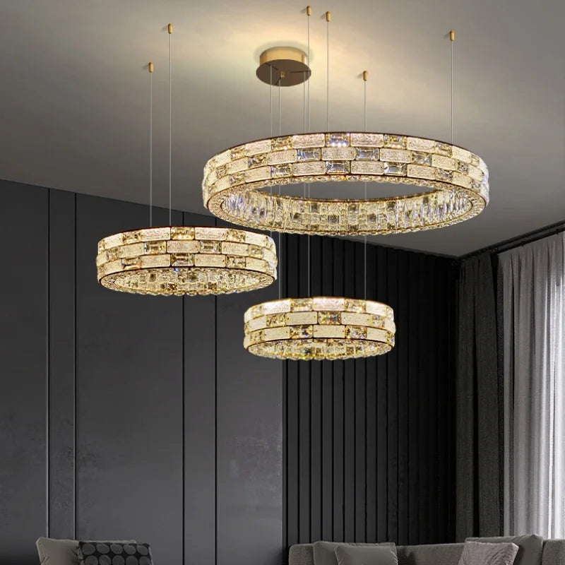 2025 Designer's New Restaurant Crystal Chandelier Luxury High-end Living Room Bedroom Light Dining Desk Bar Counter Pendant Lamp