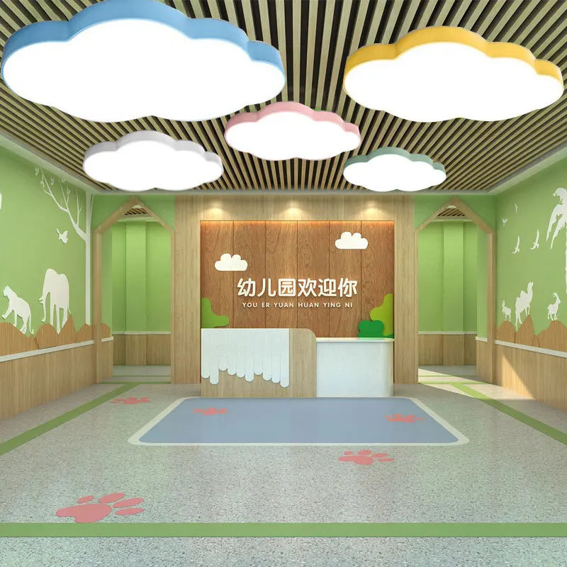 Italy Designer Cartoon Cloud Pendant Lamp Kindergarten Classroom Corridor Dance Room Chandelier Girls Boy Bedroom Decor Lighting